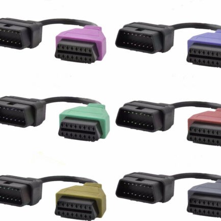 Fiat Alfa Romeo Jeep Multiecuscan için OBD 2 Kablo Adaptörleri 6’lı Kablo Seti