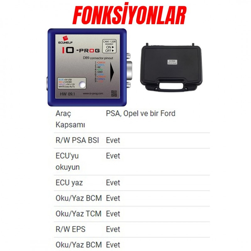 IO-PROG IO Prog PSA Ford Opel GM ECU Programcısı + Ücretsiz Uzaktan Kurulum