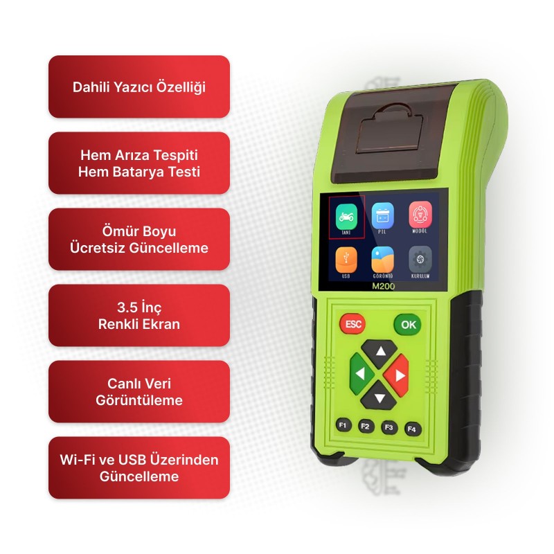 JDiag M200 Motosiklet Arıza Tespit Cihazı - 6 Kablolu OBD Versiyon