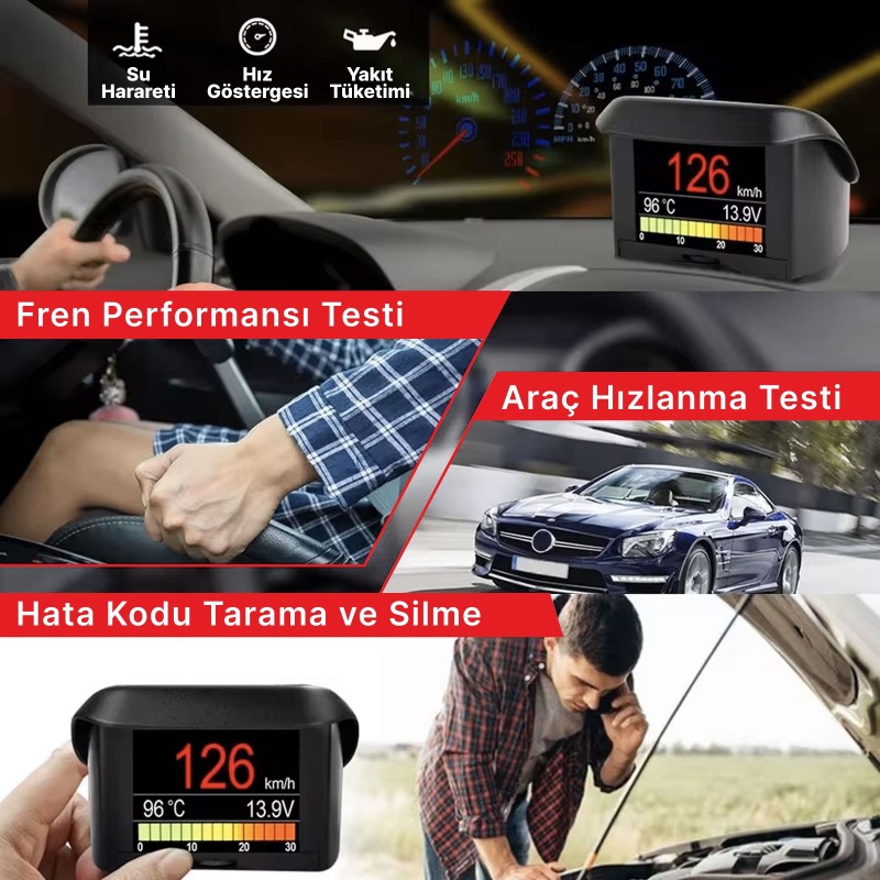 ANCEL A202 Dijital Araç Bilgisayarı ve OBD2 Göstergesi